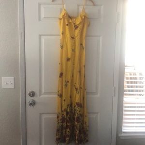 Yellow floral maxi dress